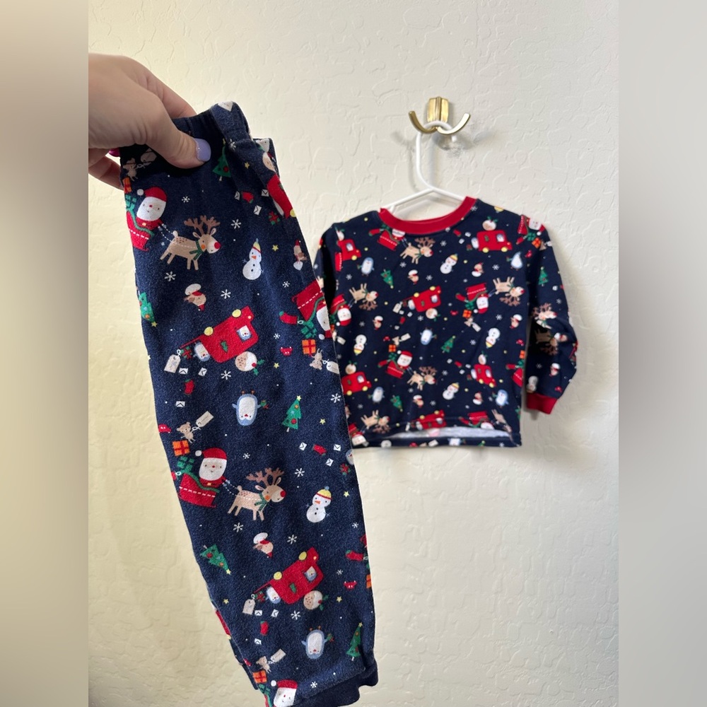 George Blue Pajama Set Festive Winter Print
